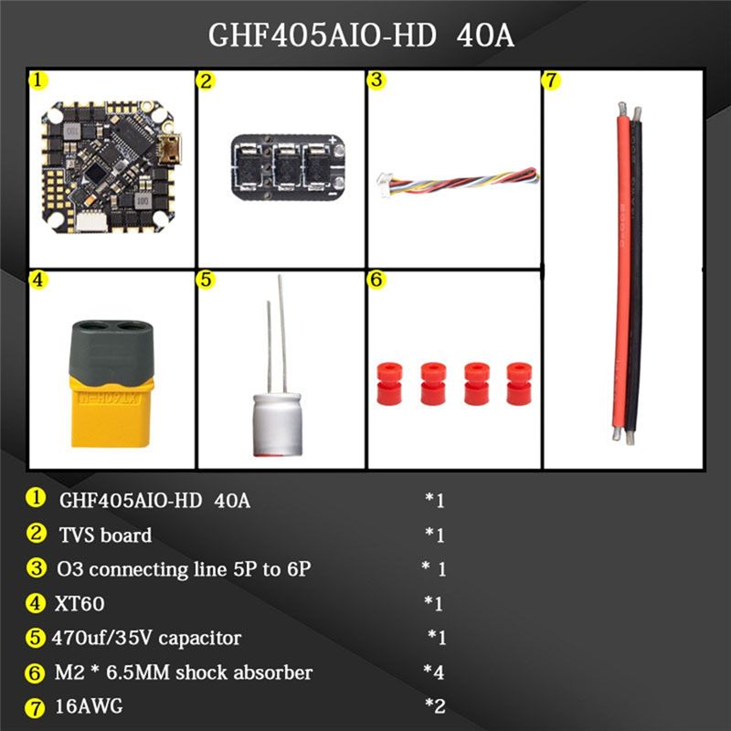 Drone Flight Controller - ABTI-GHF405AIO-HD 40A AIO Flight Controller F405